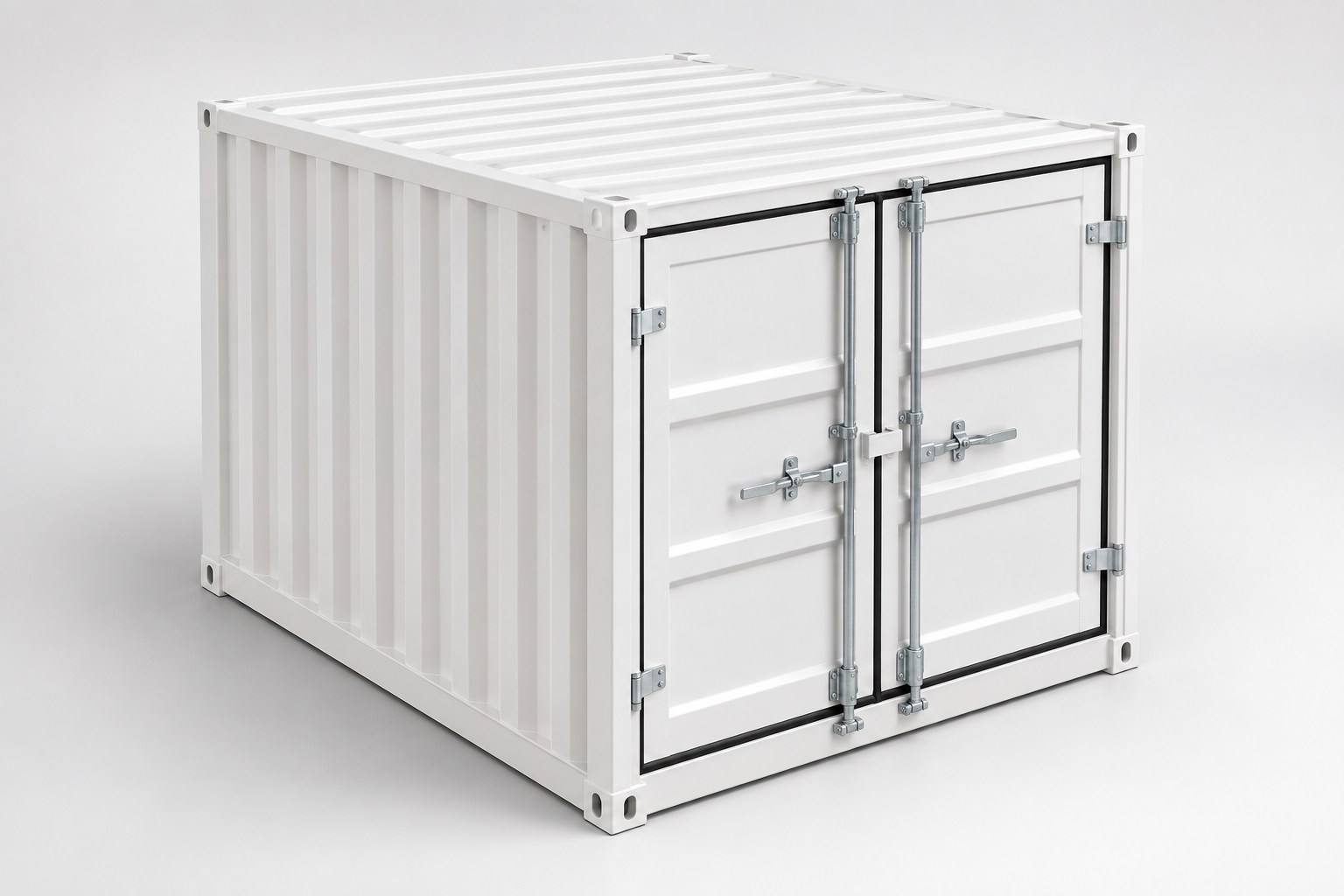 Lagercontainer 6 ft in Weiß mit Doppelflügeltür
