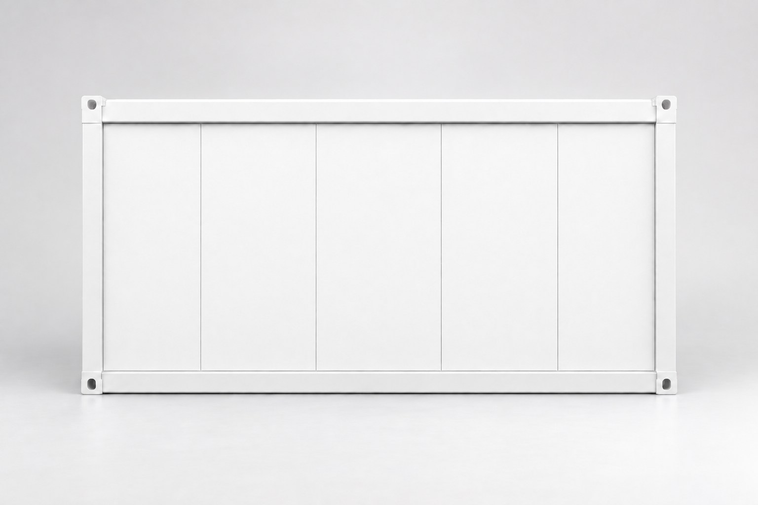 Duschcontainer 20 ft in Weiß, Seitenansicht