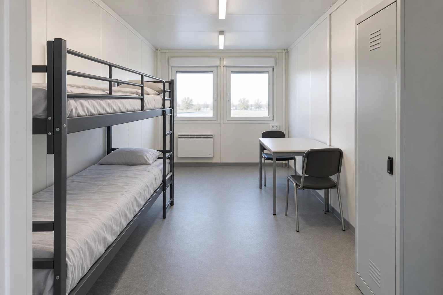 Wohncontainer 20 ft kaufen, innen mit Möblierung auf Wunsch